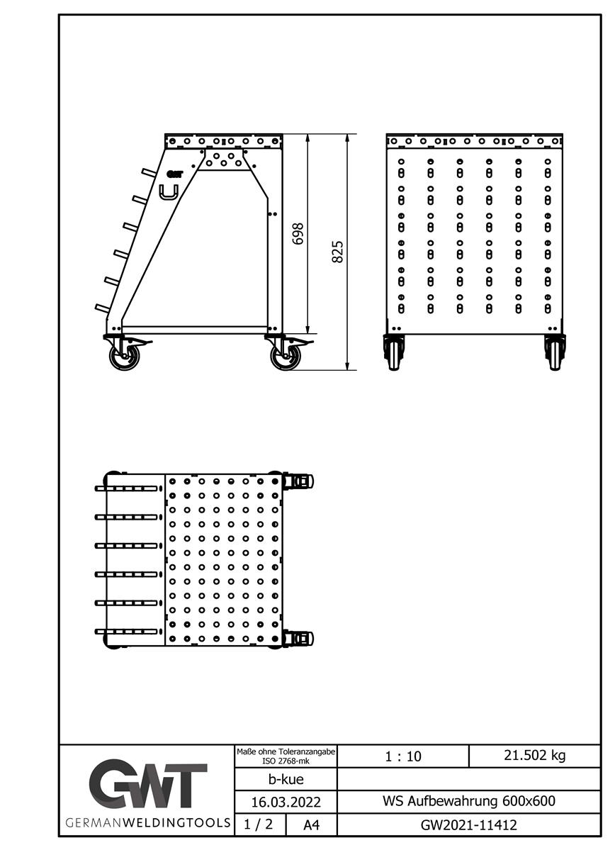 Workstation with Work Surface and Tool Rack 600x600