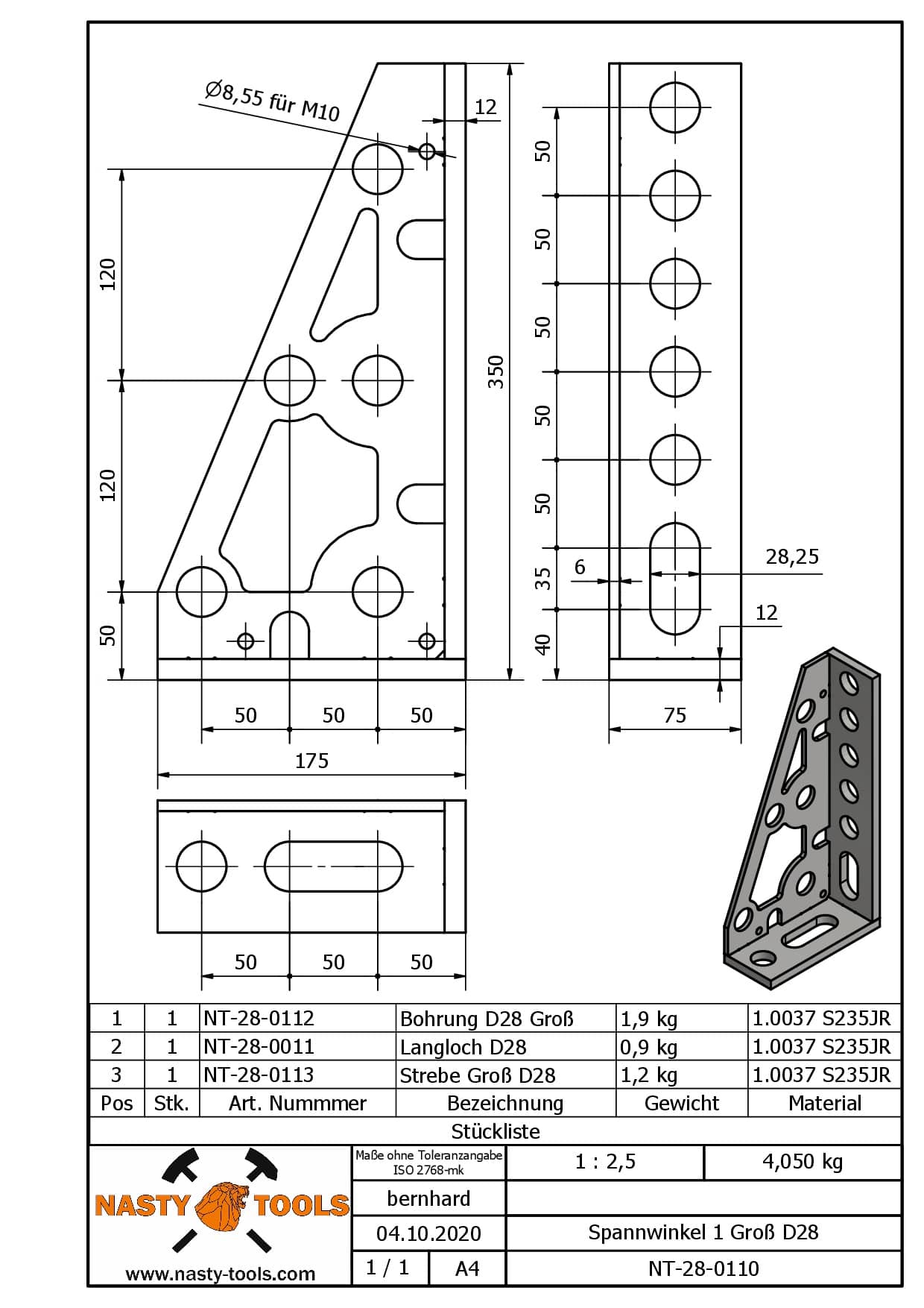 Spannwinkel 1 D28 Groß