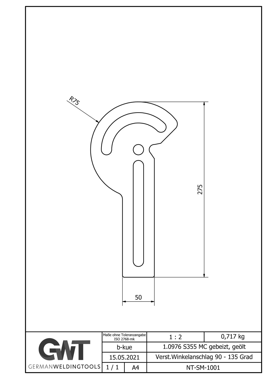 Winkelanschlag Verstellbar 90-135°