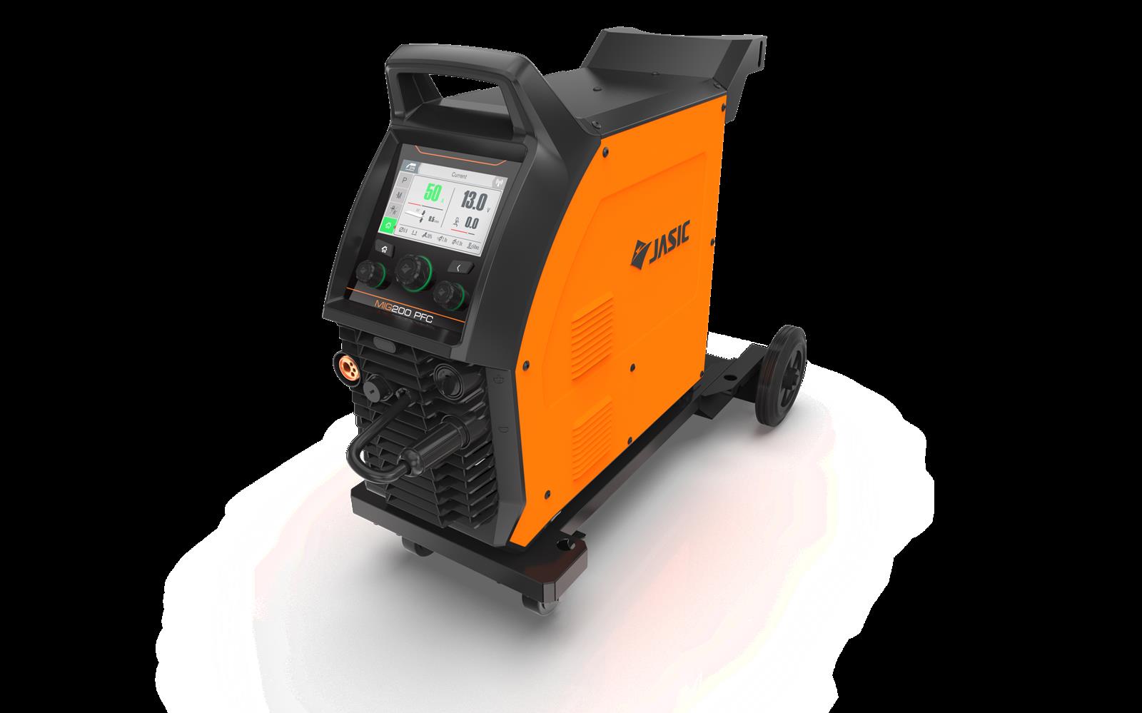 JASIC MIG Welding Machine MIG200 PFC N2S53 - LCD - Bottle Cart