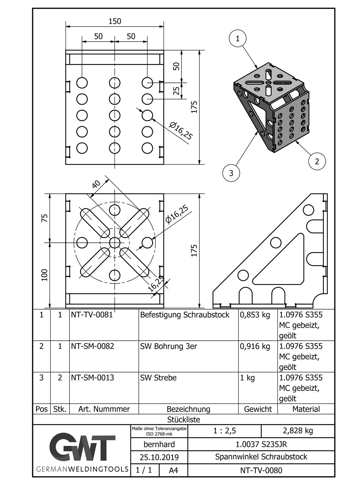 Schraubstockadapter 175x175x150