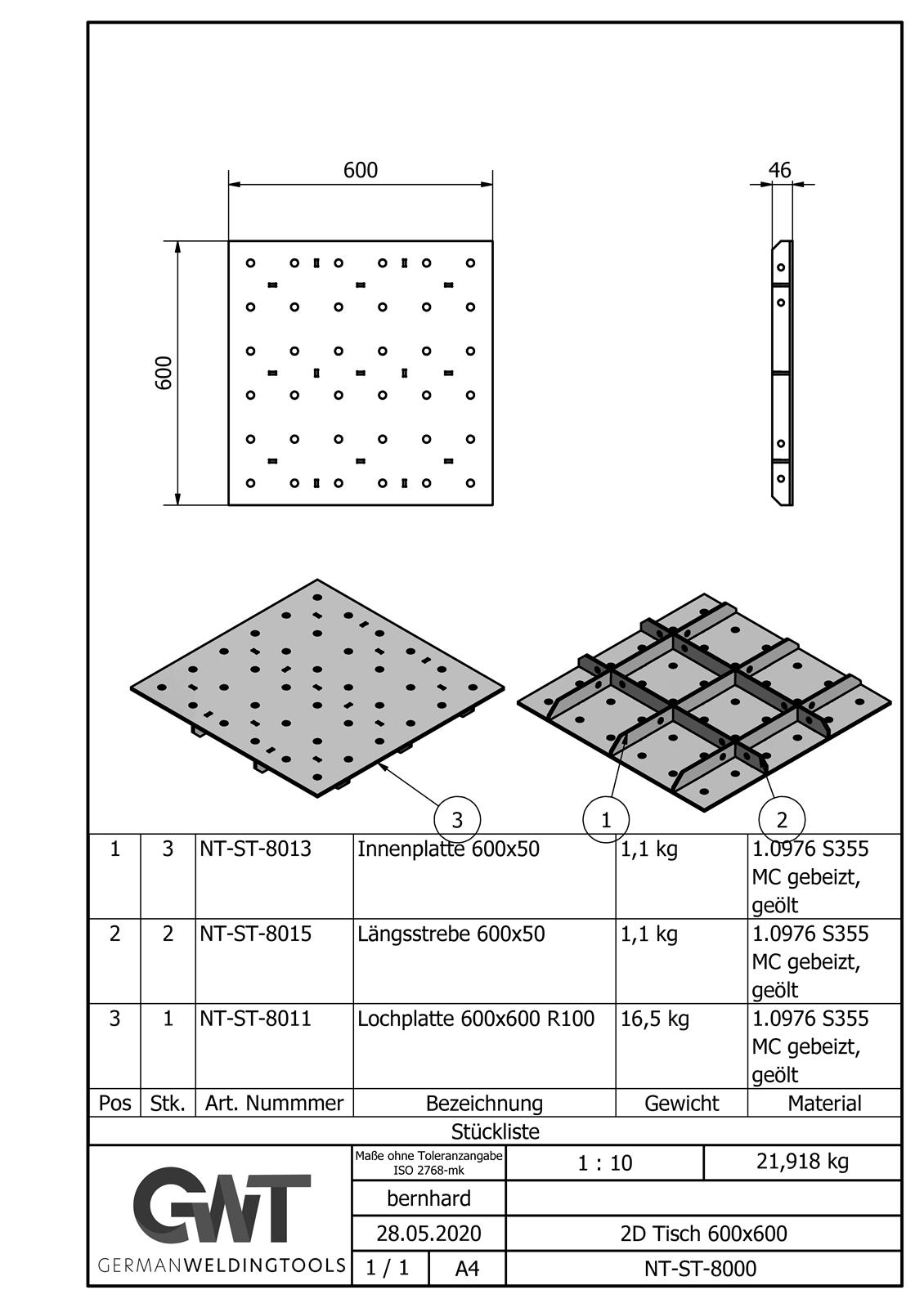 2D Tisch 600x600