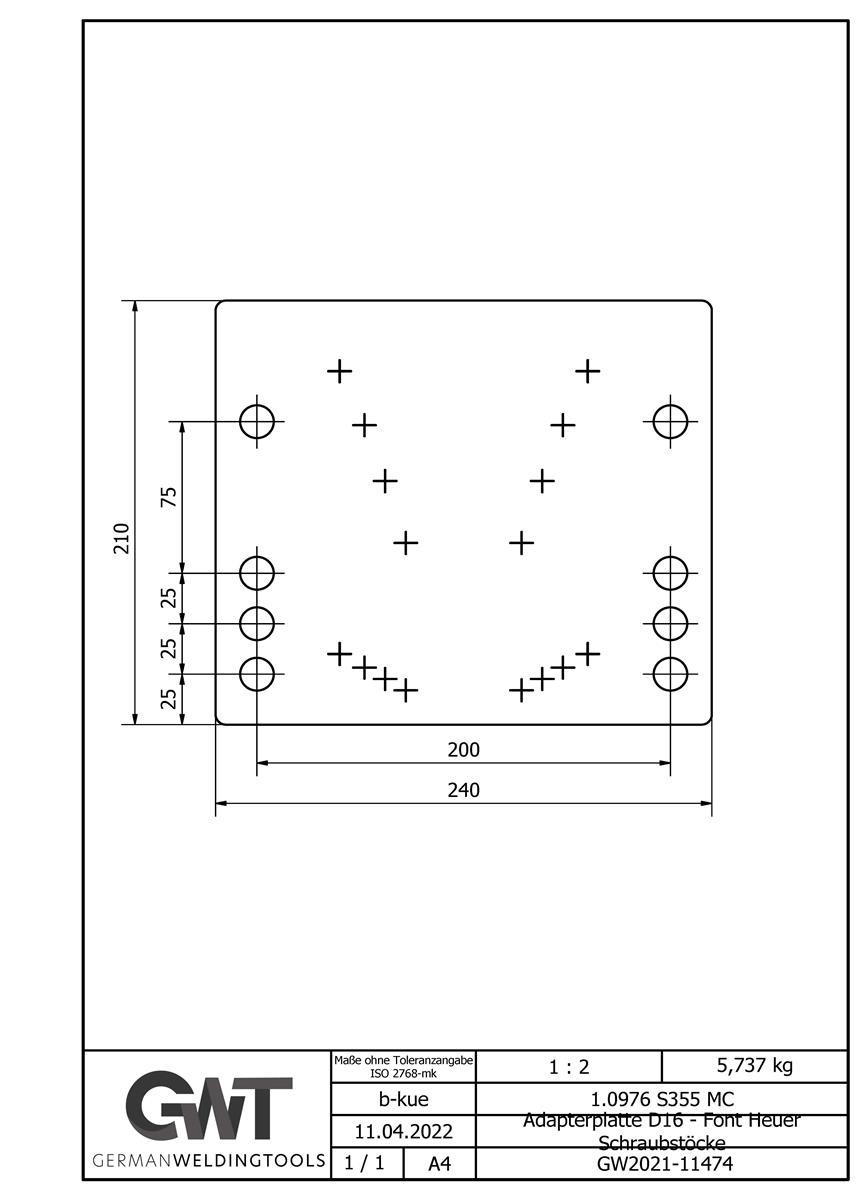 Adapterplatte D28 - Font Heuer Schraubstöcke