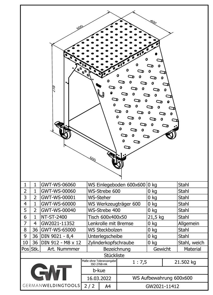 Workstation with Work Surface and Tool Rack D28