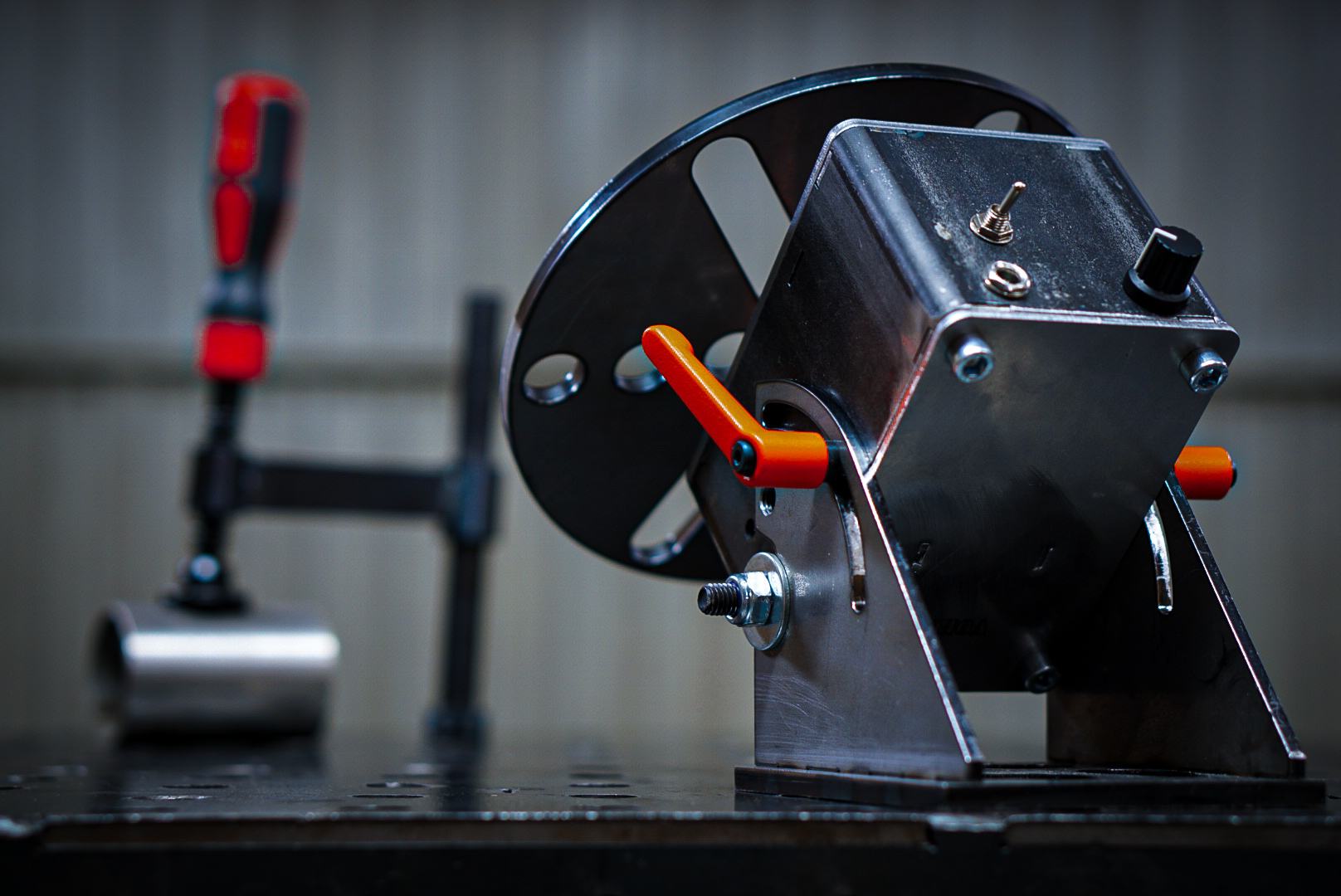 Rotary Table with Power Supply, Foot Pedal, and Chuck