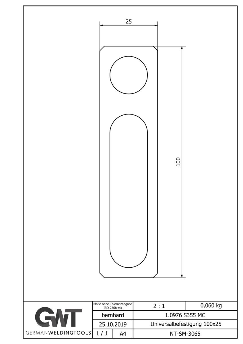 Universalbefestigung 100x25